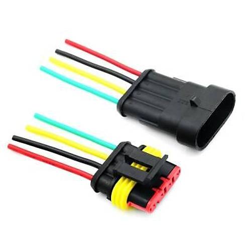 Kablolu 4-Pin Su Geçirmez Konnektör Takımı