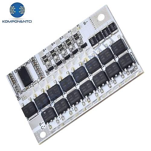 5S 100A LiFePO4 Balanslı BMS Beyaz PCB