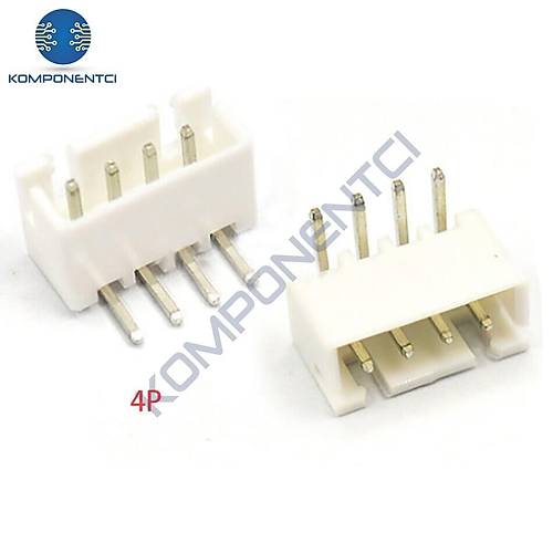 4 Pin JST-XH 2.54 Tunik Konnektör Erkek Eğik 90°