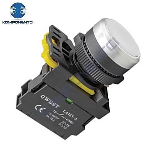 Gwest A5-31 22mm Beyaz Yaylı Buton 1NO