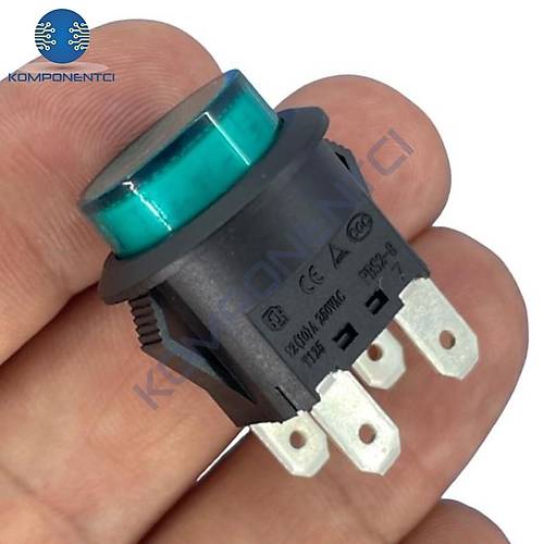 IC-180N Buton Plastik 22mm 12V 4P Yeşil