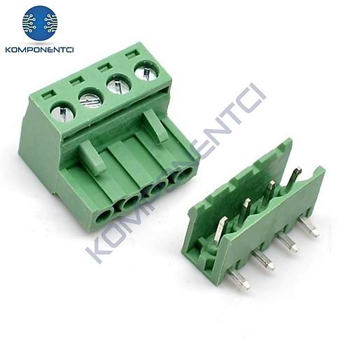 4 Pin 5.08mm Geçmeli 90C Takım Klemens