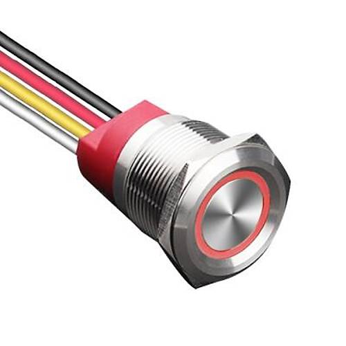WD22T-P2-E 22mm Dokunmatik Touch Metal Buton - Kırmızı
