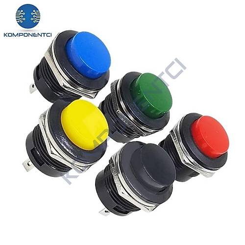 IC-180A 16mm Yaylı Push Buton R13-507 Siyah