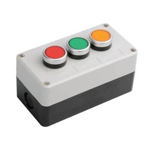 Üçlü Push Buton Kutusu - Kırmızı / Yeşil / Sarı