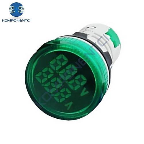 AD22-22VA 22mm Voltampermetre 50-500V 0-100A AC Yeşil