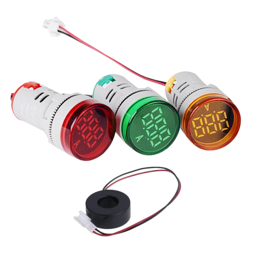 AD22-22A 22mm Dijital Ampermetre 0-100A AC Kırmızı