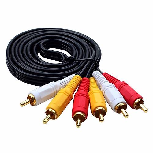 3RCA to 3RCA Ses Görüntü Tos Vcd Kablosu Altın Uç 1.5m