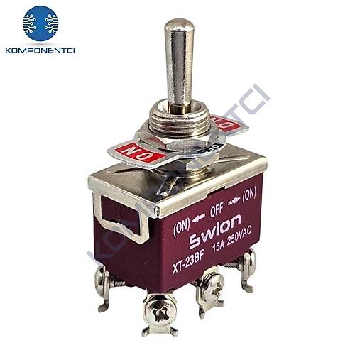 IC-160S SWION Toggle Switch Mom-Off-Mom Ø12mm 15A 6P XT-23BF