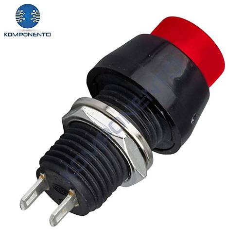 IC-191 Plastik Buton 10mm Yaylı DS-450 Kırmızı