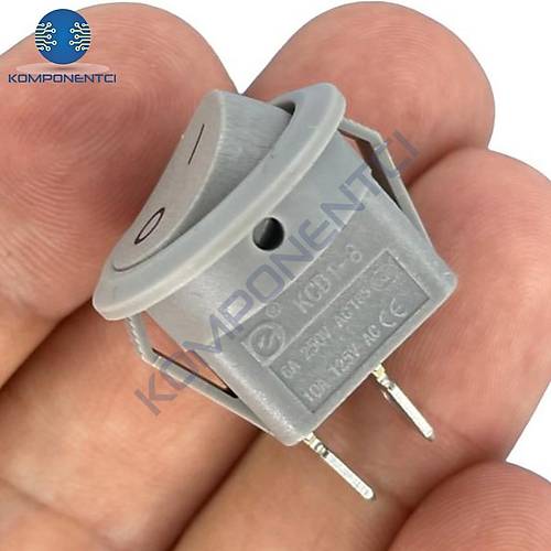 IC-133B Gri Yuvarlak Anahtar Işıksız On-Off 2P