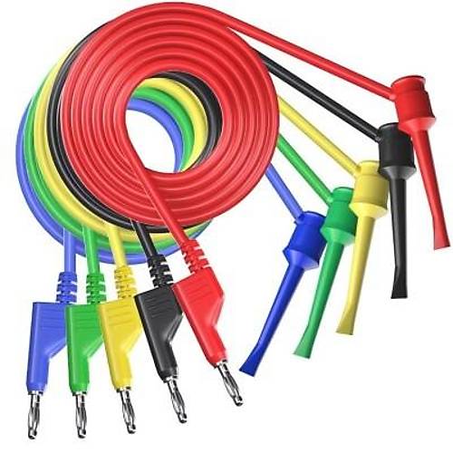 P1045 Multımetre Test Uçu Kablo Kiti - Kırmızı/Siyah/Sarı/Yeşil/Mavi