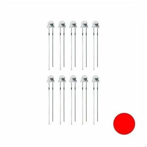 4.8mm Kırmızı Mantar Led Paketi - 10 Adet