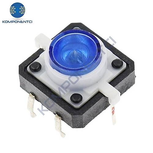12x12mm Mavi Led Işıklı Tact Switch