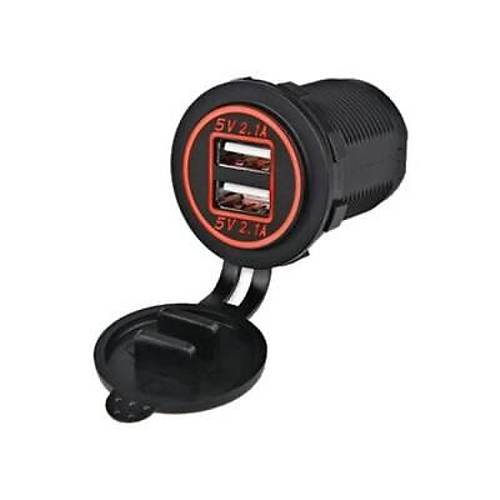 Araç Telefon Şarj Soketi 2'li 5V 2.1A Turuncu