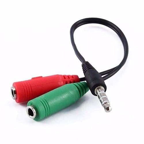 3.5mm Stereo Aux Kulaklık - Mikrofon Ayırıcı Kablo
