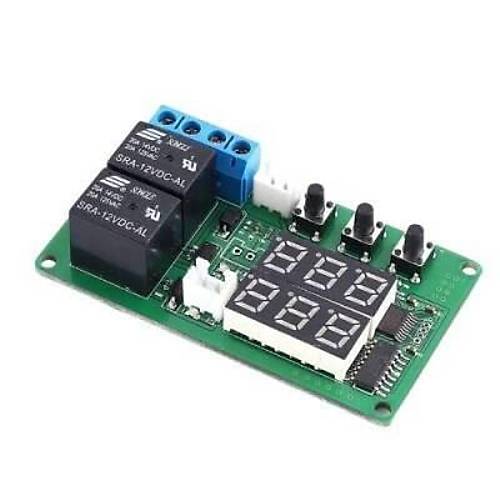 12V 2 Kanal Röle Çıkışlı Dijital Termostat - Kırmızı/Kırmızı