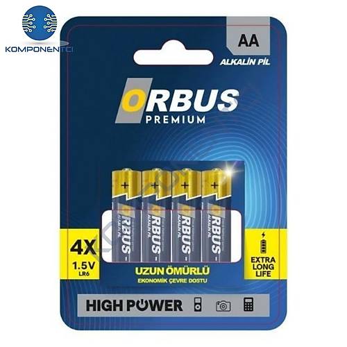 Orbus LR6 Alkalin AA Kalem Pil 4'lü Blaster