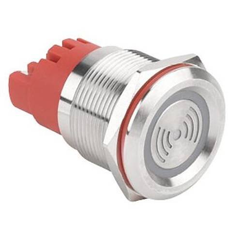 WD22F-P0-S220VR DX 22mm Kesik Sesli Işıklı Metal Buzzer - 220V