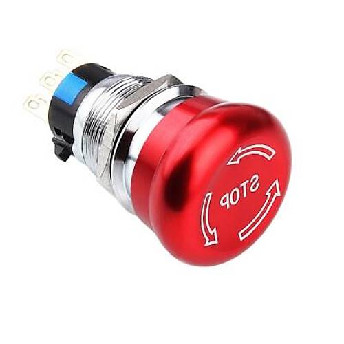WD19M-Q1 19mm Metal Acil Stop Butonu 2NO+2NC - Logolu