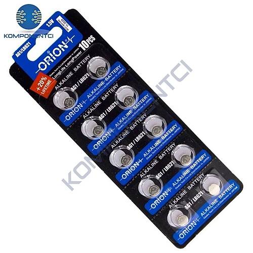 Orion AG1 LR621 364A 1.5V Alkalin Pil 10'lu Paket