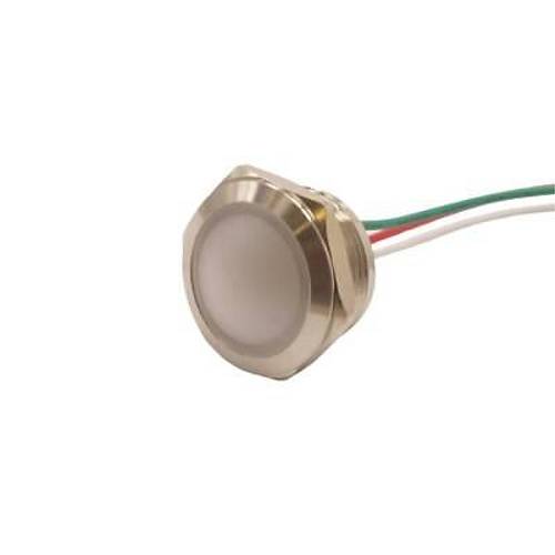 WD19L-P2/RGY+ 19mm 12-24V Kablolu Metal Sinyal Lambası - 3 Renk Anot