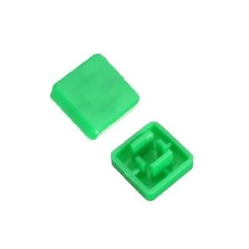 Tact Switch Kapağı Kare Yeşil - 10x10x5mm