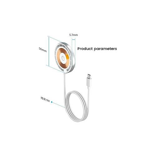 W2 2in1 Transparan 15W Wireless USB-A+C Girişli Kablosuz Şarj Aleti