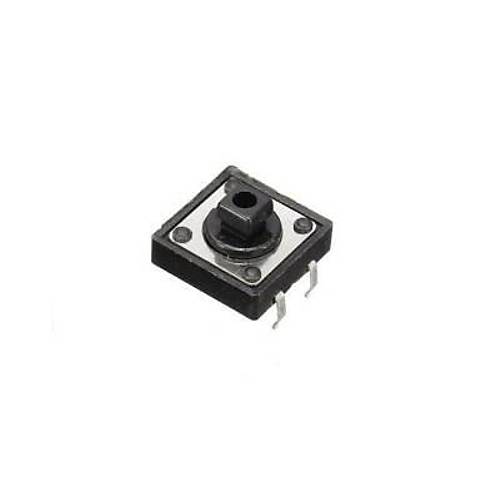 12x12x7.3mm 4 Pinli Siyah Push Buton - Tact Switch