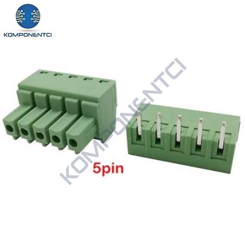 5 Pin 3.81mm Geçmeli 90C Takım Klemens
