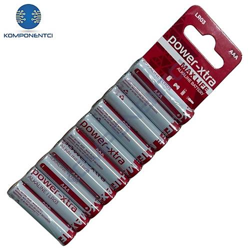Power-Xtra MaxLife AAA LR03 Alkalin Pil - 10'lu Blister