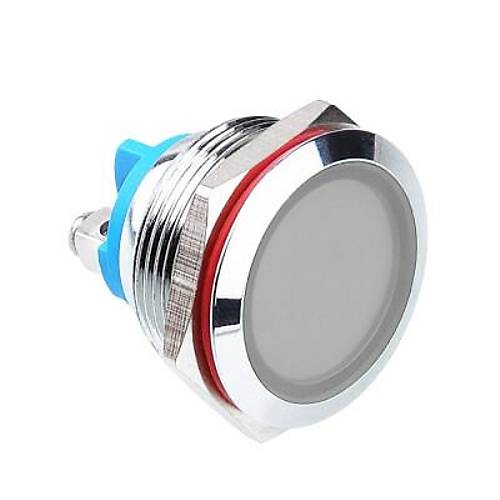 WD22L-P0 22mm 12-24V Metal Sinyal Lambası - Beyaz