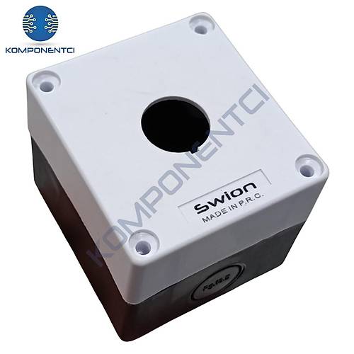 HJ9 22mm Buton Kutusu Gri-Siyah Tekli