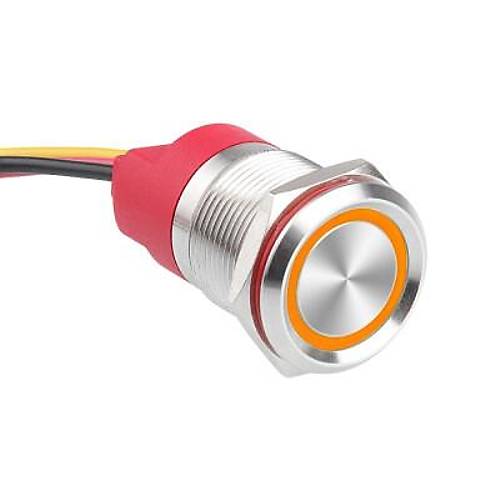WD19T-P2-E 19mm Dokunmatik Touch Metal Buton - Sarı