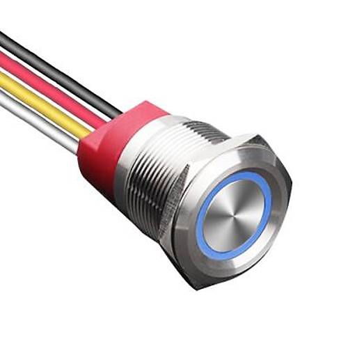 WD22T-P2-E 22mm Dokunmatik Touch Metal Buton - Mavi