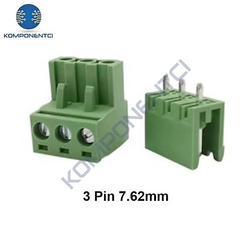 3 Pin 7.62mm Geçmeli 180C Takım Klemens