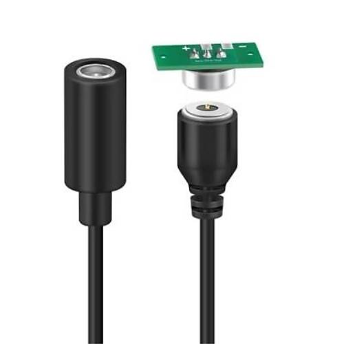 2-Pin 10mm Kablolu PCB'li Pogo Pin Manyetik Konnektör Takımı - DC Soketli