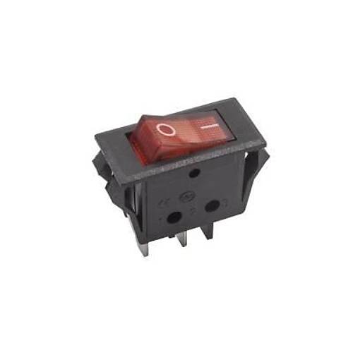 T85 Tekli Dar Işıklı On/Off Anahtar - Kırmızı