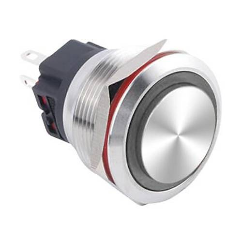 WD25B-G1-E 25mm Çıkık Yaylı Işıklı Metal Buton - Beyaz