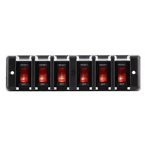 6'lı ON-OFF Kırmızı Işıklı Anahtar Switch Panel 12V 16A
