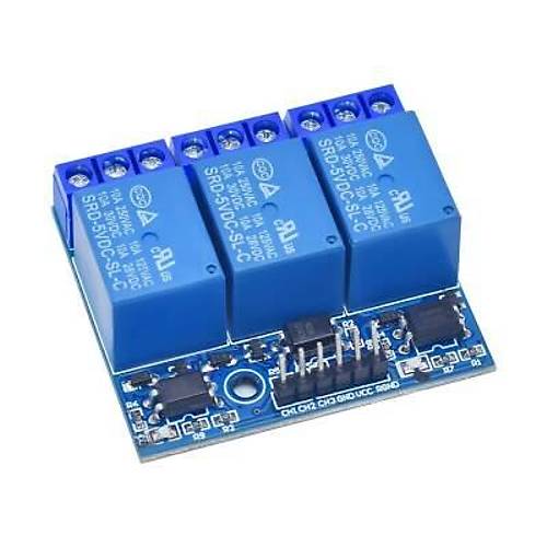 3 Kanallı 5V Röle Kartı - Optokuplör İzolatörlü