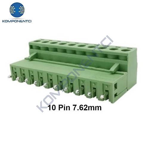10 Pin 7.62mm Geçmeli 180C Takım Klemens