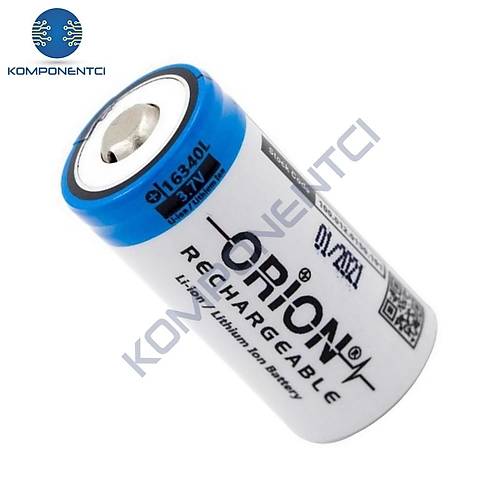 Orion 16340 3.7V 850 Mah Pil CR123A Lityum Şarjlı Pil