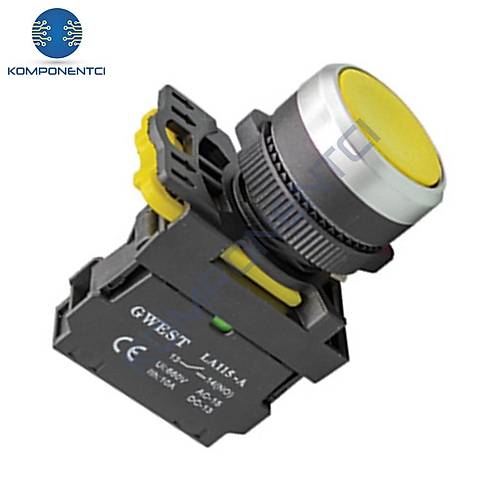 Gwest A5-11 22mm Sarı Yaylı Buton 1NO