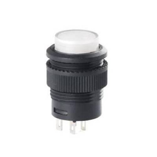 RL16-503B 16MM Plastik 4 Pin Yaylı Buton Beyaz