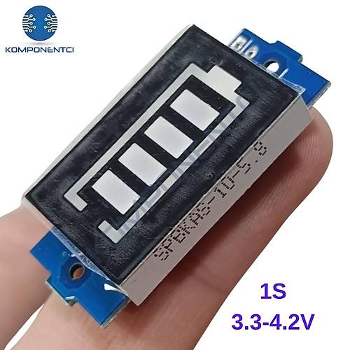1S Lityum Batarya Kapasite Göstergesi Modülü 3.3V-4.2V