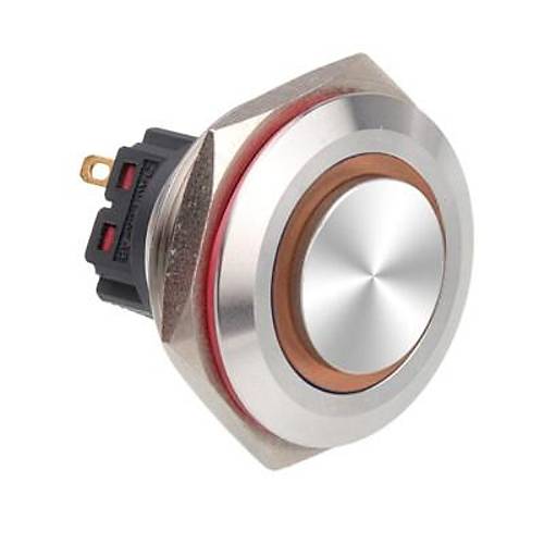 WD28B-G1Z-E 28mm Çıkık Anahtarlı Işıklı Metal Buton - Sarı