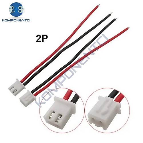 JST-XH 2.54mm 2 Pin 26AWG 20cm Tek Damarlı Dişi Bağlantı Kablosu