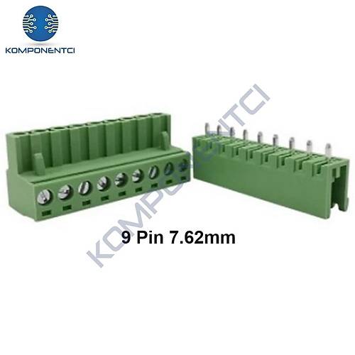 9 Pin 7.62mm Geçmeli 180C Takım Klemens
