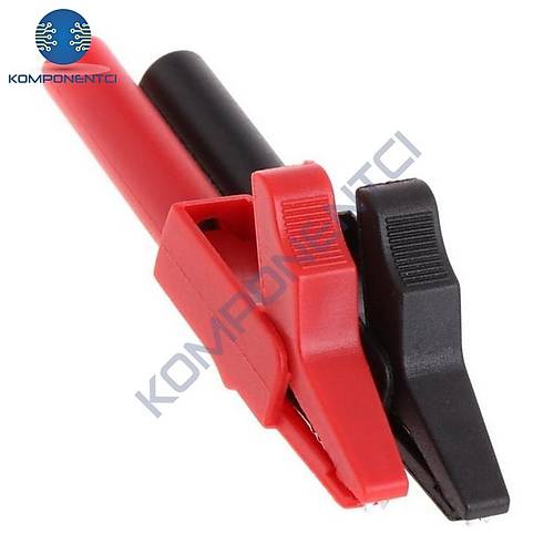IC-243B 4mm Banana Jak Girişli Krokodil 55mm 2'li Set (Kırmızı ve Siyah)